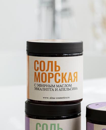 Соль морская с эфирным маслом эвкалипта и апельсина U feel 500 гр, опт фото 1