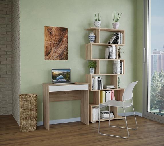 Стол письменный «Нордик» исполнение 1 дуб сонома, белая Аляска, опт фото 1