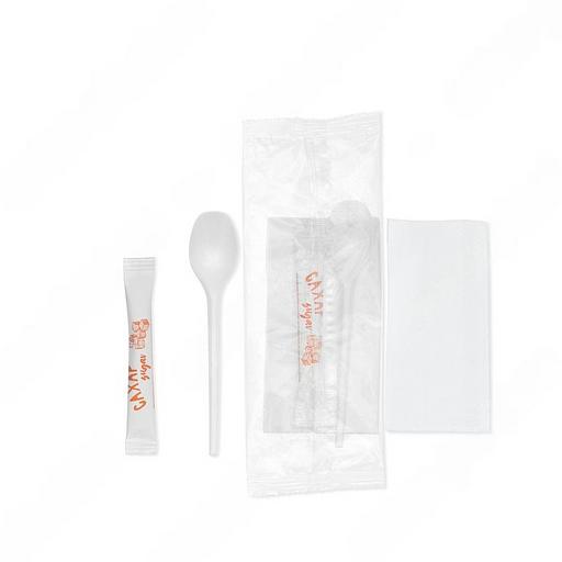 Комплект одноразовых приборов №3 эконом белый, 317 фото 1