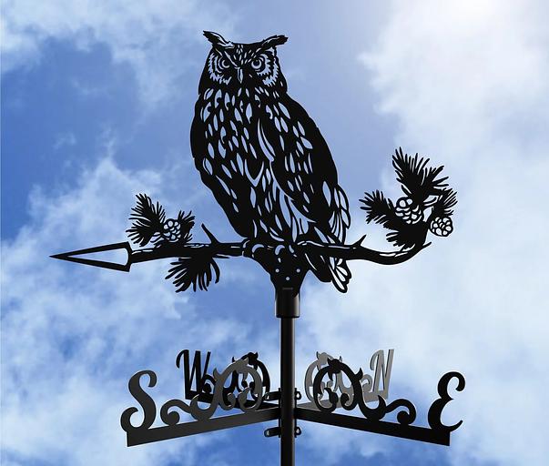 Флюгер «Сова на ветке» ОПТ фото 1