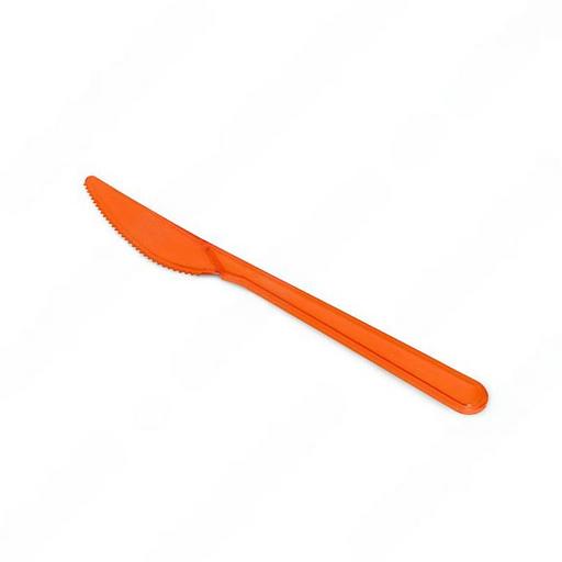 Нож пластиковый одноразовый оранжевый 18 см премиум 50 шт фото 1