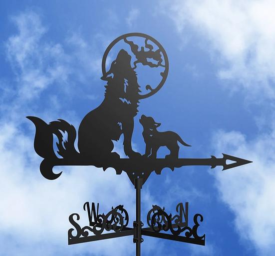 Флюгер «Волки и луна» ОПТ фото 1