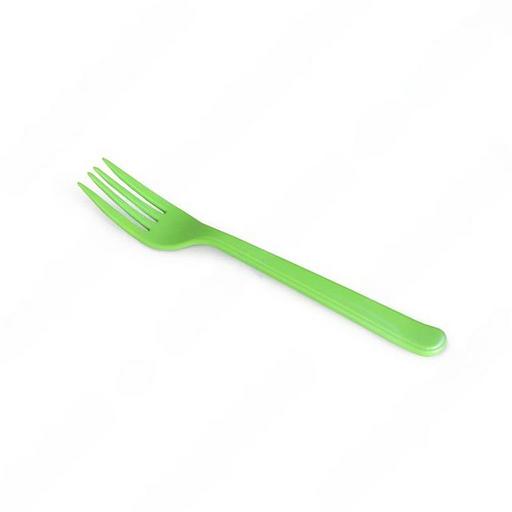 Вилка пластиковая одноразовая салатовая 18 см премиум 50 шт фото 1