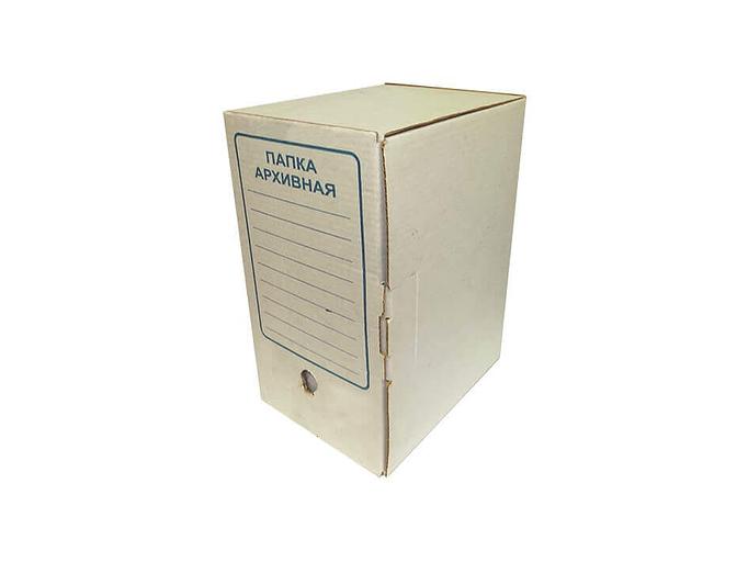 Гофрокороб архивный 345×260×200 мм самосборный из гофрокартона с белым слоем с флексопечатью, опт фото 1