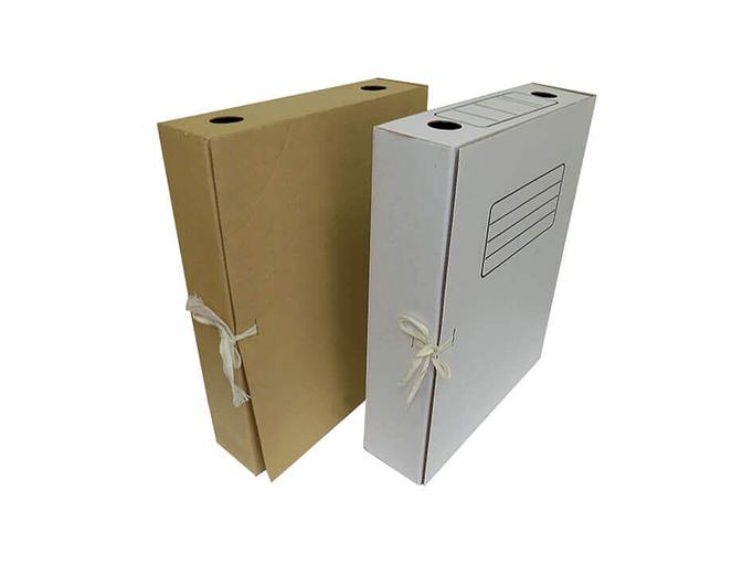 Гофропапка архивная 247×325×68 мм с завязками из микрогофрокартона с флексопечатью, опт фото 1