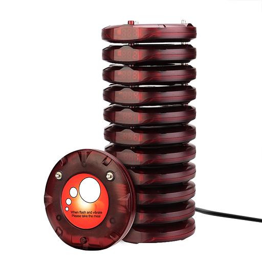 Система из 10 пейджеров Retekess R22158, красная фото 2