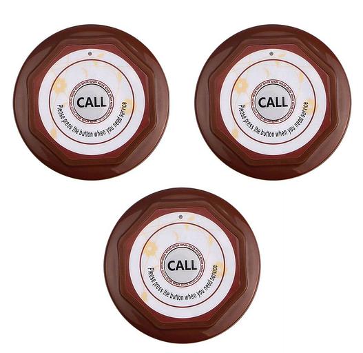 Кнопки вызова Retekess R22901BR. Комплект из 3-х штук, коричневые фото 1