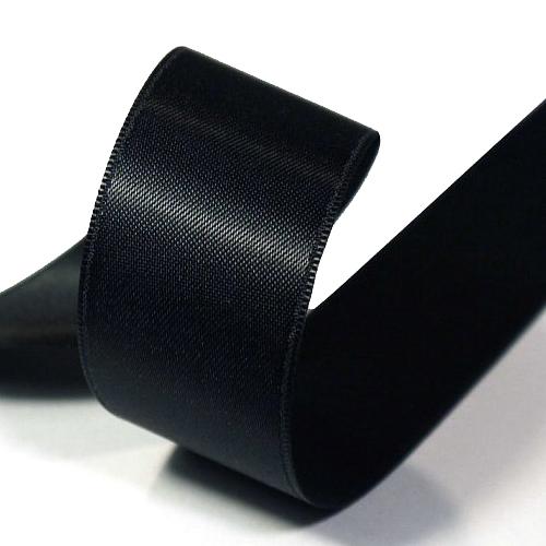 Атласная лента двухсторонняя премиум 50 мм 100 м черная фото 1
