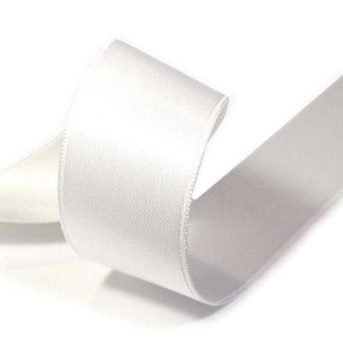 Атласная лента двухсторонняя премиум 50 мм 100 м белая фото 1