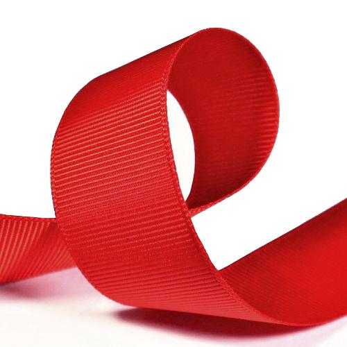 Репсовая лента двухсторонняя с тканым краем, 50-50 мм, 197 г/м² красная фото 1