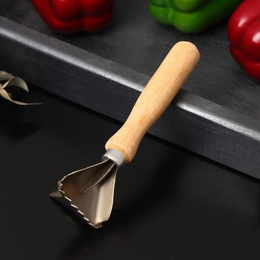 Рыбочистка и нож для вспарывания с деревянной ручкой. ОПТ фото 1