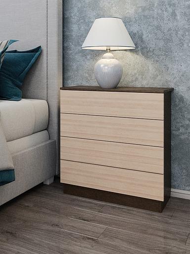 Комод Wood&Stone «Малави» венге линум, ясень шимо светлый 77.8×32.2×79.4 см фото 1