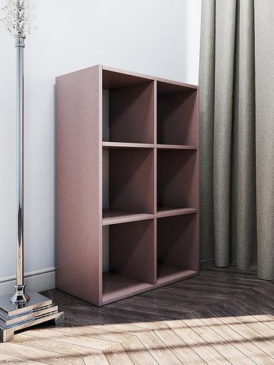 Стеллаж вертикальный Wood&Stone «Малави» горячий шоколад (металлик) 62.8×31.5×93.4 см фото 5