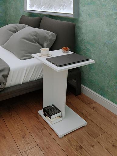 Столик журнальный Wood&Stone «Астион» белый 41.5×41.5×60 см фото 1