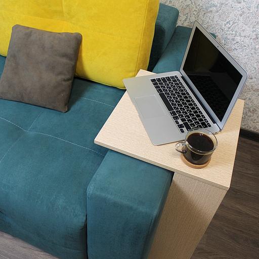 Столик журнальный придиванный Wood&Stone «Малави» дуб поненте 42×42×65 см фото 1