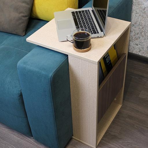 Столик журнальный придиванный Wood&Stone «Малави» дуб поненте 42×42×65 см фото 3