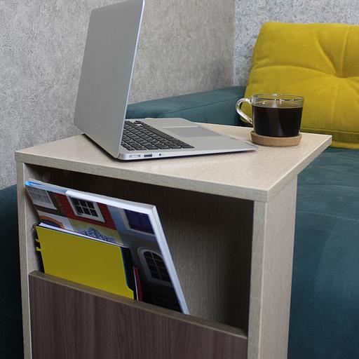 Столик журнальный придиванный Wood&Stone «Малави» дуб поненте 42×42×65 см фото 4