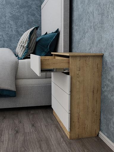 Комод Wood&Stone «Малави» дуб бунратти, белый 77.8×32.2×79.4 см фото 9