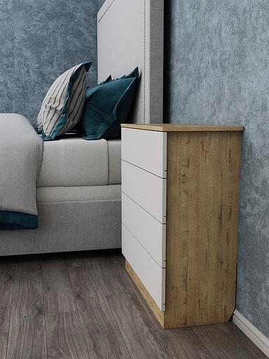 Комод Wood&Stone «Малави» дуб бунратти, белый 77.8×32.2×79.4 см фото 10