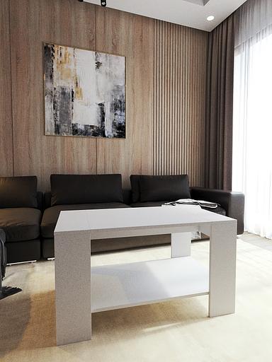 Столик журнальный Wood&Stone «Шеда» белый 90×50.2×50 см фото 4