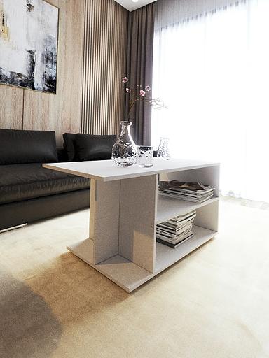 Столик журнальный Wood&Stone «Орион макси» белый 100×50×50.2 см фото 1