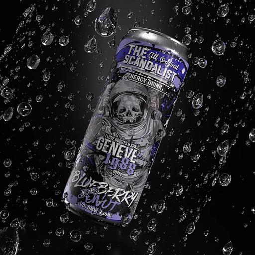 Напиток безалкогольный тонизирующий (энергетический) газированный The Scandalist «Geneve 1988» со вкусом черничного пончика фото 1
