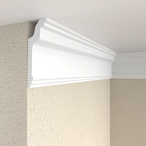 Плинтус потолочный Format 08019Е (60), белый ОПТ фото 3