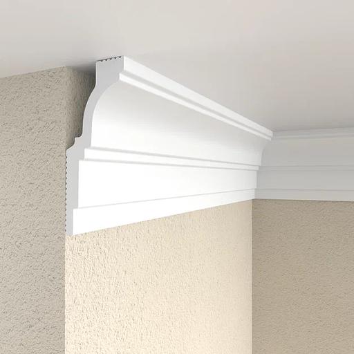 Плинтус потолочный Format 10511E, белый ОПТ фото 3