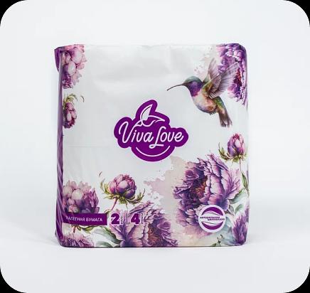 Туалетная бумага Viva Love «Колибри» белая 4 рулона, опт фото 1