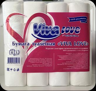 Туалетная бумага Viva Love белая 32 рулона, опт фото 1