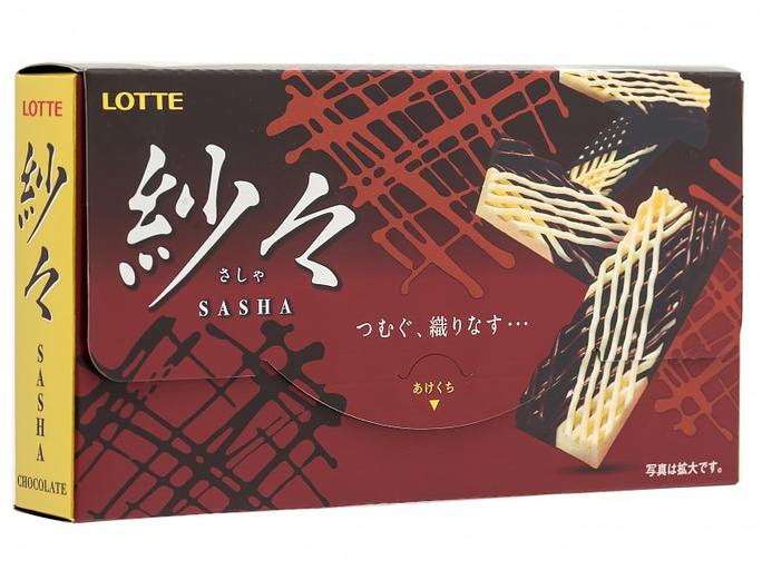 Шоколад Sasha комбинированный молочно-белый, Lotte, 69 гр ОПТ фото 2