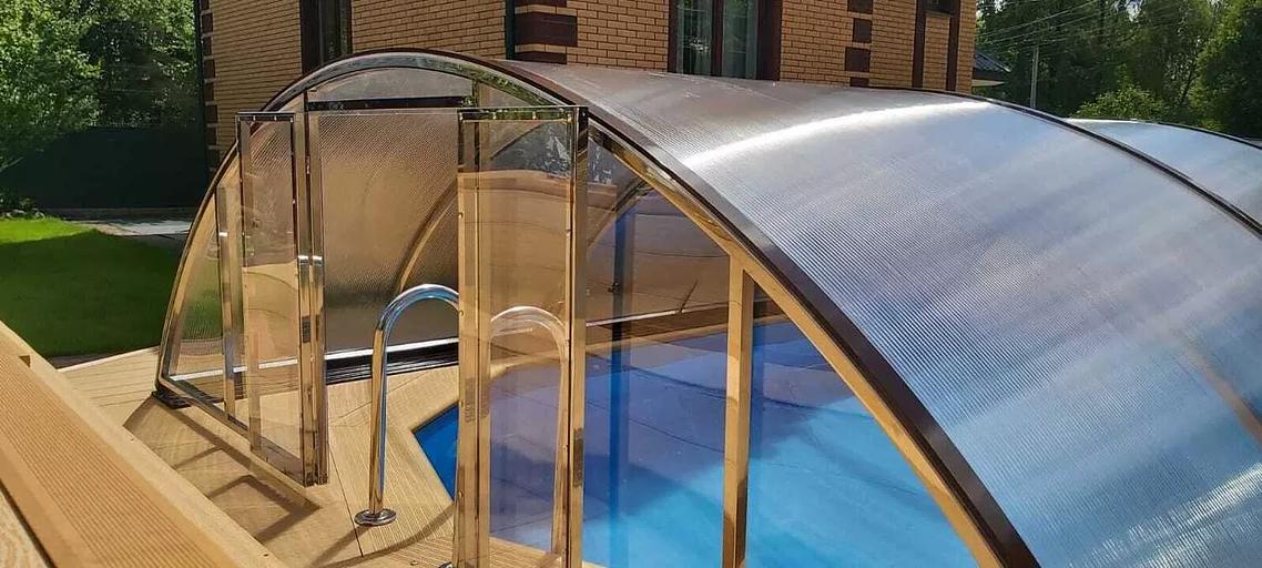 Сдвижной павильон для бассейна из поликарбоната фото 2