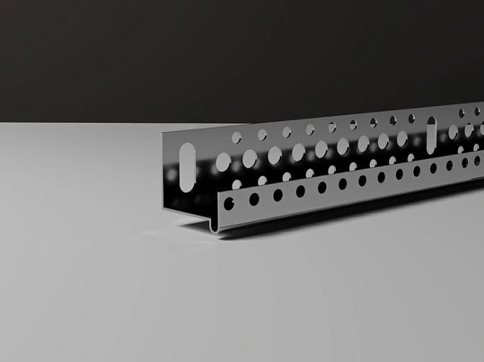 Цокольный опорный профиль алюминиевый 33 мм с перфорацией и капельником, толщина 0,5 мм ProfiGips 2,5 м ОПТ фото 1