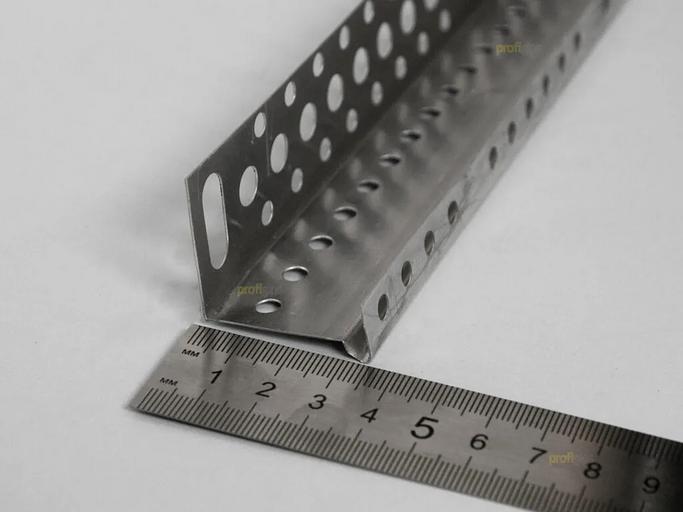 Цокольный опорный профиль алюминиевый 33 мм с перфорацией и капельником, толщина 0,5 мм ProfiGips 2,5 м ОПТ фото 2