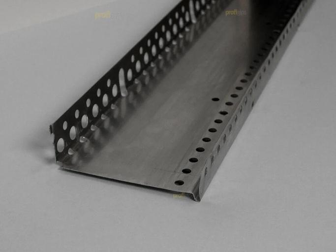Цокольный опорный профиль алюминиевый 83 мм с перфорацией и капельником, толщина 0,5 мм ProfiGips 2,5 м ОПТ фото 5