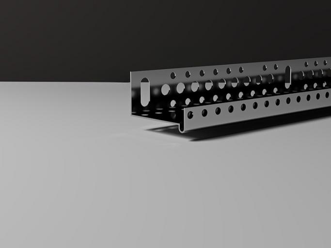 Цокольный опорный профиль алюминиевый 53 мм с перфорацией и капельником, толщина 0,5 мм ProfiGips 2,5 м ОПТ фото 1