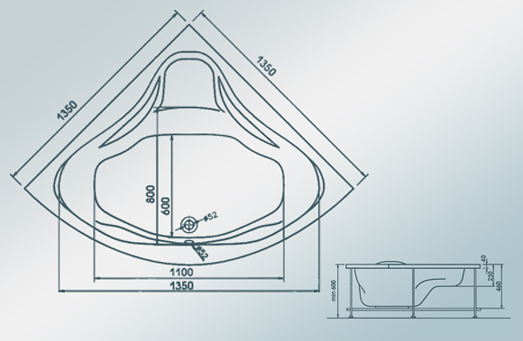 Мраморная ванна Castone «Миранда» фото 2