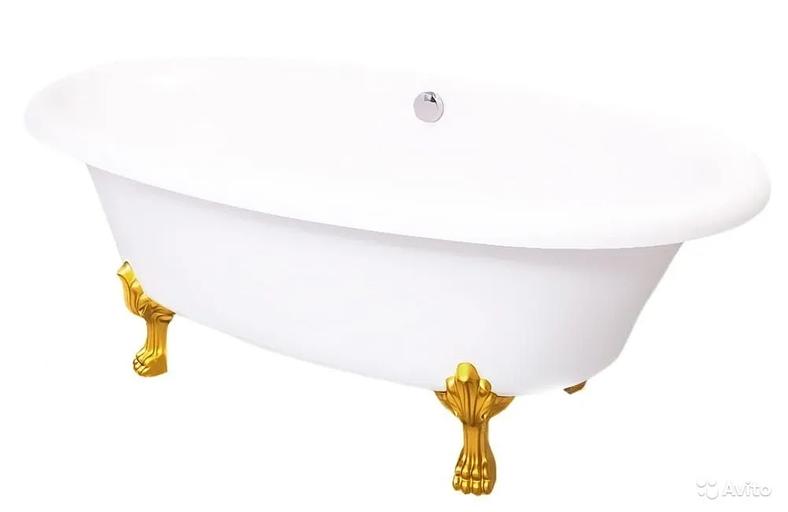 Мраморная ванна Castone «Неона» на лапах фото 3