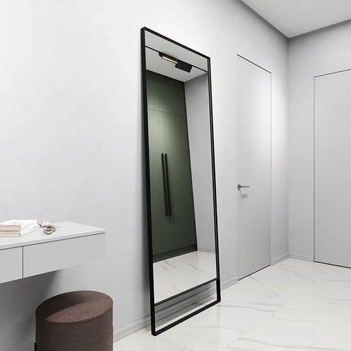 Зеркало в раме настенное и напольное на ножке прямоугольное 220х80 см, black ОПТ фото 1