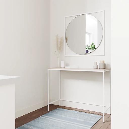 Зеркало в раме настенное квадратное и круглое 83х83 см, white ОПТ фото 3