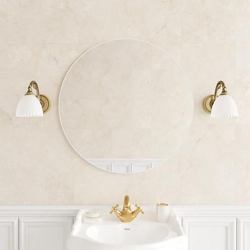 Зеркало в раме настенное круглое D80 см, white ОПТ фото 2