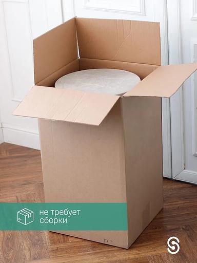 Журнальный круглый столик STIL_MET 37×37×67.5 см бежевый мрамор, белый, опт фото 7