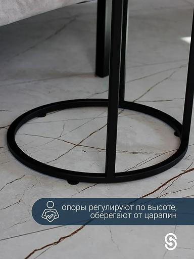 Журнальный круглый столик STIL_MET 37×37×67.5 см серый, чёрный, опт фото 3