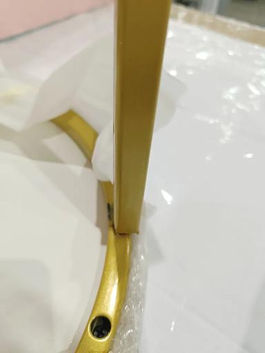 Журнальный круглый столик STIL_MET 37×37×67.5 см светлый мрамор, золото фото 2