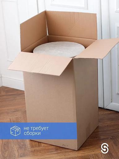 Журнальный круглый столик STIL_MET 37×37×67.5 см светлый мрамор, золото фото 6