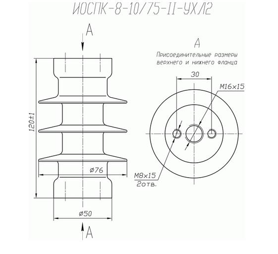 Опорный полимерный изолятор ИОСПК-8-10/75-II-УХЛ2 ОПТ фото 1