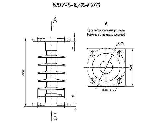 Опорный полимерный изолятор ИОСПК-16-10/85-II-УХЛ1 ОПТ фото 1