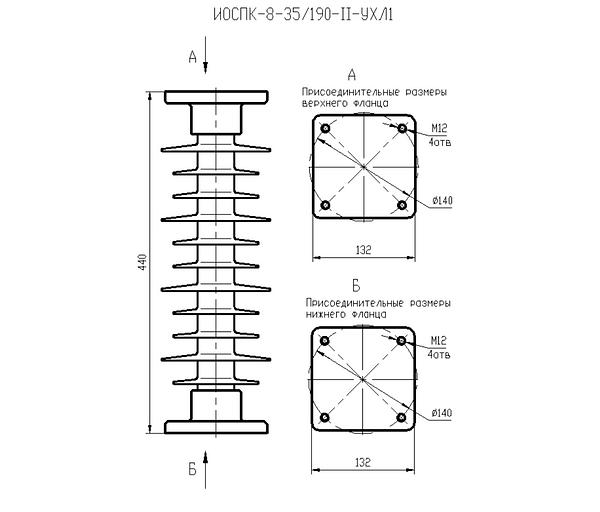 Опорный полимерный изолятор ИОСПК-8-35/190-II-УХЛ1 ОПТ фото 1