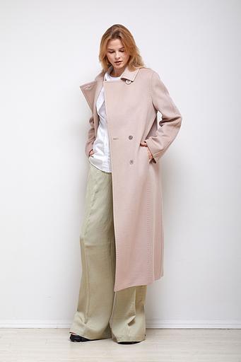 Женское демисезонное пальто двубортное Mmoda бежевый, арт.2202903-1 фото 1