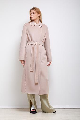 Женское демисезонное пальто двубортное Mmoda бежевый, арт.2202903-1 фото 5
